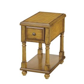 Vintage Style Light Brown Wood 1-Drawer End Table Nightstand