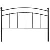 Full size Classic Black Metal Headboard with Round Posts