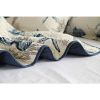 King size 3-Piece Bedspread Quilt Set in 100-Percent Cotton with Seashells Ocean Beach Nautical Pattern