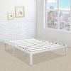 King Size Heavy Duty Metal Platform Bed Frame in White