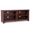 Medium Brown Wood TV Stand Entertainment Center for up to 60-inch TV