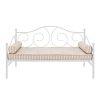 Twin White Metal Daybed with Scrolling Final Detailing - 400 lb Weight Limit