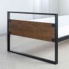 Twin Modern Wood Metal Daybed Frame with Steel Slats