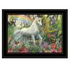 "Rainbow Unicorn" By Ed Wargo, Ready to Hang Framed Print, Black Frame