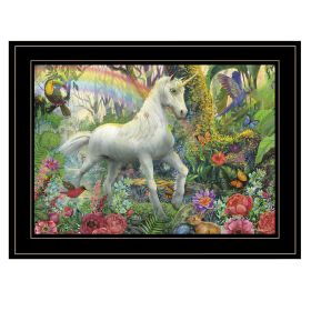 "Rainbow Unicorn" By Ed Wargo, Ready to Hang Framed Print, Black Frame