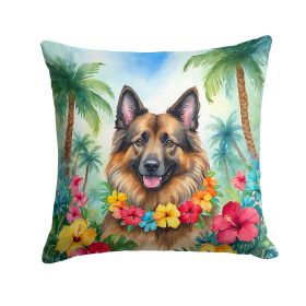 Belgian Tervuren Luau Throw Pillow Machine Washable, Indoor Outdoor Decorative Pillow for Couch, Bed or Patio, 14Hx14W