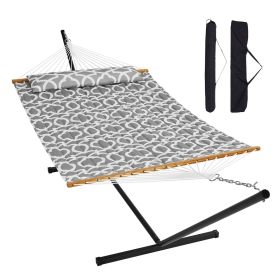 VEVOR Two Person Hammock with Stand Included Heavy Duty 480lb Capacity, Double Hammock with 12 FT Steel Stand and Portable Carrying Bag and Pillow