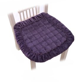 2Pcs Soft Chair Pads With Ties Luxury Purple Flannel Chair Cushions for Kitchen Dining Room Office