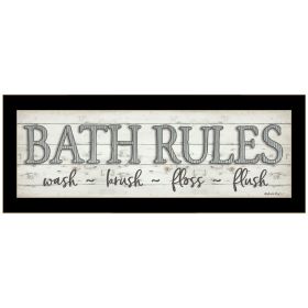 "Bath Rules" By Susie Boyer, Ready to Hang Framed Print, Black Frame