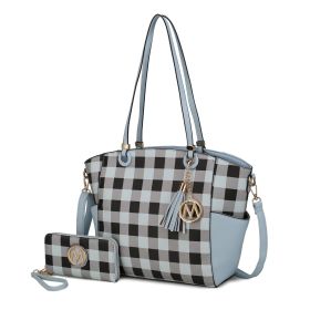 MKF Collection Karlie Tote Handbag with Wallet by Mia K - 2 pieces (Color Light Blue)