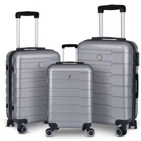 Luggage Suitcase 3 Piece Sets Hardside Carry-on luggage with Spinner Wheels 20"/24"/28"