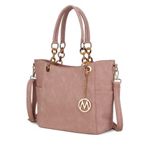 MKF Collection Rylee Vegan Leather Women Tote Handbag by Mia k (Color: Dusty Pink)