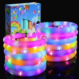 LED Glow In The Dark LED Light Party Pop Tubes For Christmas Holiday Party (Style: 24PCS)